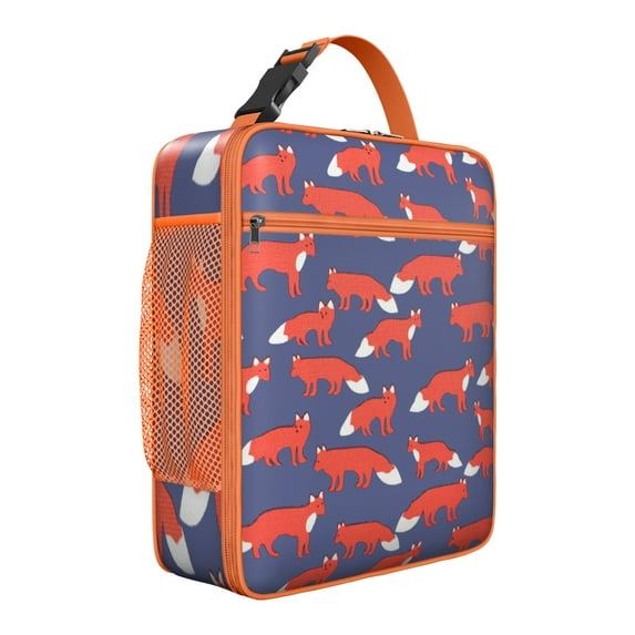 Reusable Small Lunch Box – Cute Watercolor Fox, Boho Vintage Animal Pattern, Portable Snack & Food Container for Work, School, Picnic