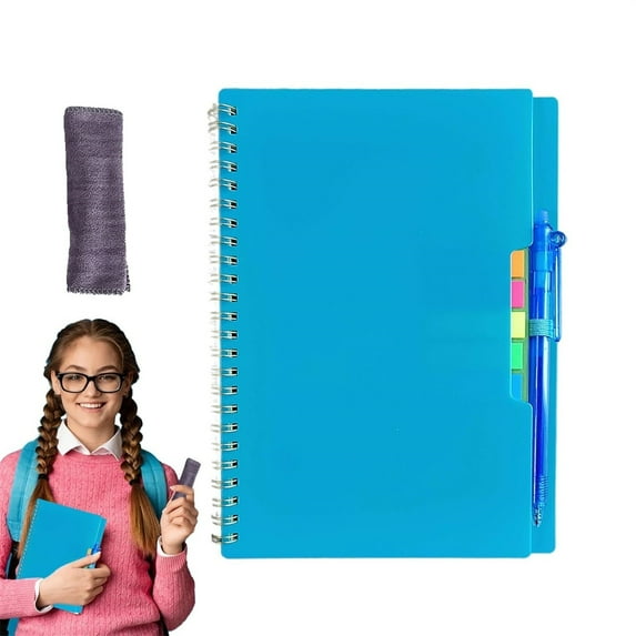 Reusable Smart Notebook - Eco-Friendly Digitally Connected Notebook - Scrubable Notebook - Erasable Notebook - Smart Reusable Planner & Notepad Waterproof Mineral Stone Paper Notebook(2 Pens + Cloth)
