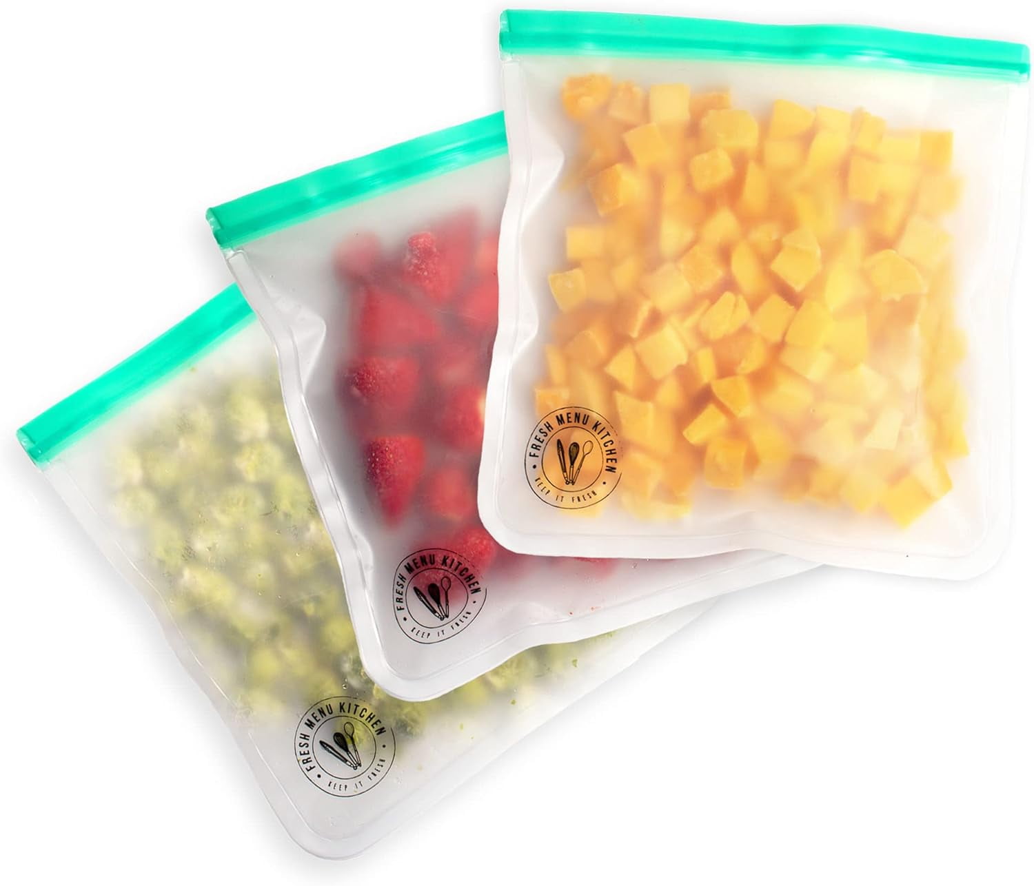 Reusable Snack Bags, Extra Thick, Gallon Size Freezer Bags, Food