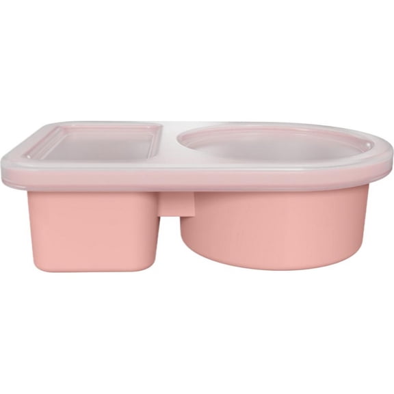 Reusable Snack Containers with Lids,2 Compartment Meal Prep Containers with Custom Fit Lids Portable Lunch Box for Salad Seasoning Travel Office Picnic Camping