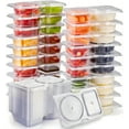 thumbnail image 1 of Reusable Snack Containers with Lids, 20-Pack Double Compartment Bento Boxes, BPA-Free Portion Control Containers for On-the-Go, Travel, School, Stackable & Leakproof, 1 of 7