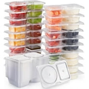 Reusable Snack Containers with Lids 5Pcs,New Snack Containers,Snackle Box Container Portion Control,Snack Pack Containers,Double Compartment Snack Containers for On-the-Go Meals and Camping