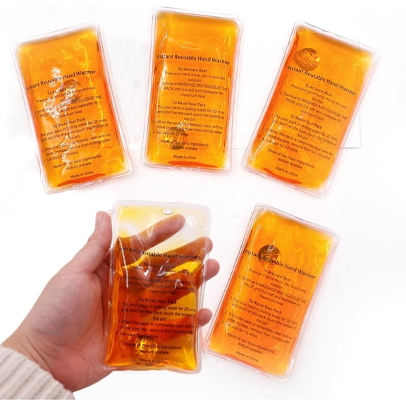 Reusable Snap Heat Pack Hand Warmer - Click Boil Heat Pocket Pouch Gel for Camping, Outdoor, Indoor Working