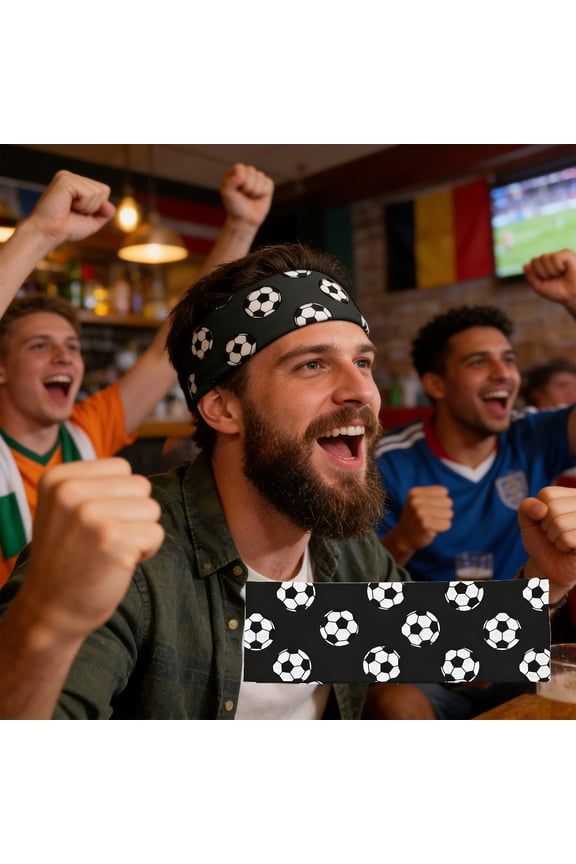 Reusable Soccer Headband 8.6"x3.1" - Stretchy Sports Sweatband for 2026 Global Soccer Celebration - Boys Birthday Party Supplies & Fan Gear