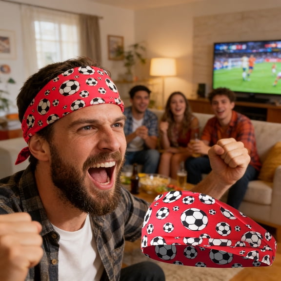 Reusable Soccer Headband 8.8"x3.5" - Stretchy Sports Sweatband for 2026 Global Soccer Celebration - Boys Birthday Party Supplies & Fan Gear