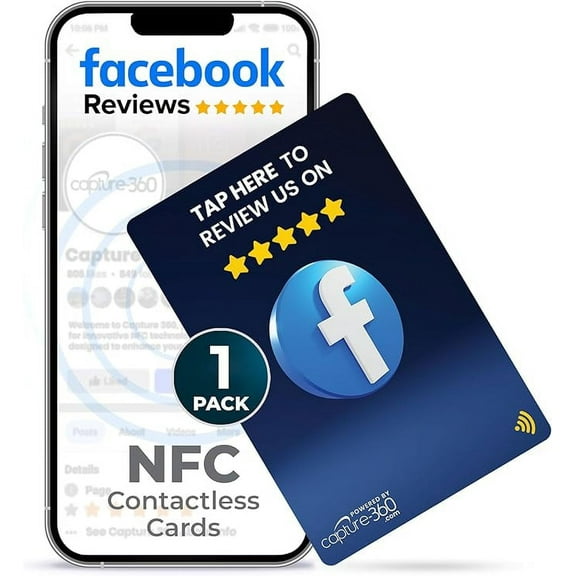 Reusable Social Media Card Scan & NFC Activation, Compatible with Facebook - Follower Increase Tool for Influencers and Businesses, Compact and Durable, Easy Setup - Blue Pack of 1