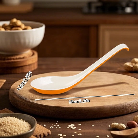 Reusable Soup Spoons Ramen Spoons, Long Handle Noodle Rice Spoon for Home Restaurant Camping Travel, Tableware Cute Sugar Spoons for Daily Dining