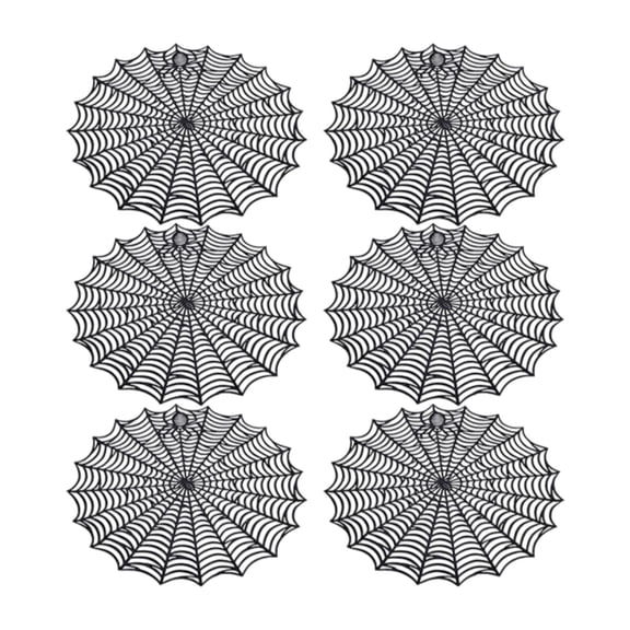 Reusable Spiderweb Table Mats Easy-Clean Halloween PVC Placemats for Festive & Kitchen Use