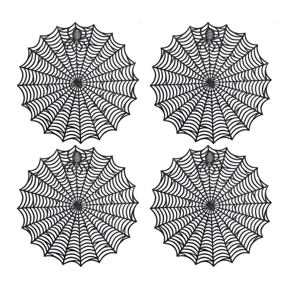 Reusable Spiderweb Table Mats Easy-Clean Halloween PVC Placemats for Festive & Kitchen Use