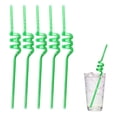 thumbnail image 1 of Reusable Spiral Straws, Fun Crazy Loop Drinking Straws for Boys Birthday Party Supplies BPA Free Multi Color Plastic Straws for Juice Cocktails 5 Pack, Green, 1 of 6