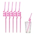 thumbnail image 1 of Reusable Spiral Straws Fun Curly Silly Drinking Straws for Party Favors Multi-Color Decorative Beverage Accessories for Tumblers Juice and Cocktails Pink, 1 of 6