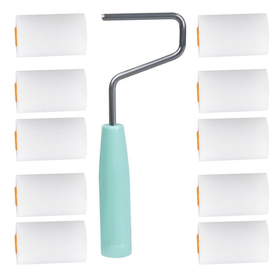 Reusable Sponge Roller Set with Finger Support 10 Brushes Foam Paint Roller Cleaning Equipment for Tight Space