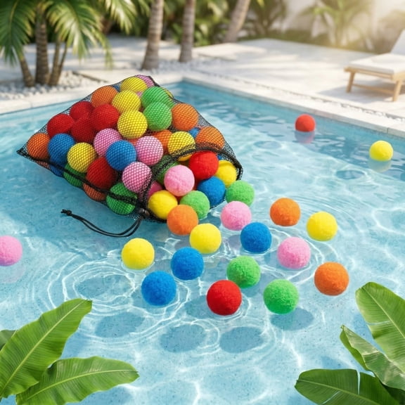 Reusable Sponge Water Balls, 50 Pack Quick-Absorbing Soaker Balls for Outdoor Games, Soft Splash Balls for Pool, Beach, Backyard, and Summer Party Fun