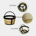thumbnail image 1 of Reusable Stainless Steel Coffee Filter Basket for Standard Brewing Systems, Eco-Friendly Permanent Mesh Strainer for Extraction Easy Cleaning for Daily Coffee Preparation, 1 of 6