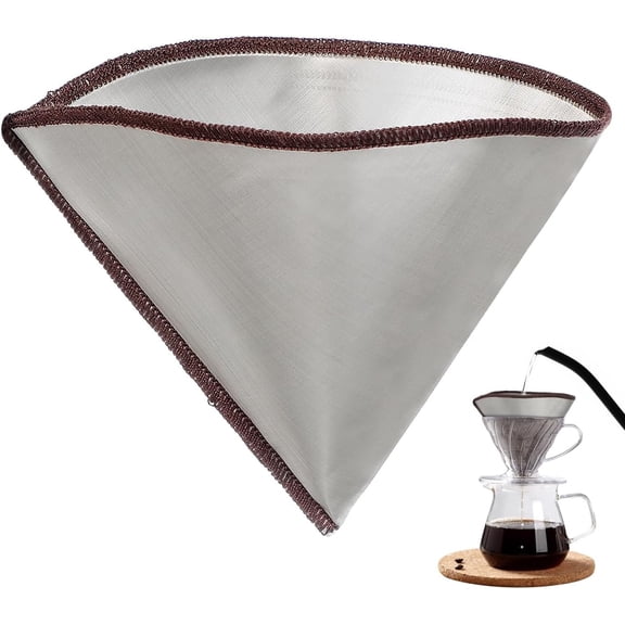 Reusable Stainless Steel Coffee Filter Screen: 1-4 Cup Ultra Fine Mesh Permanent Cone Filter for Pour, Espresso, Tea, Fruit Infuser, Iced Coffee Concentrate