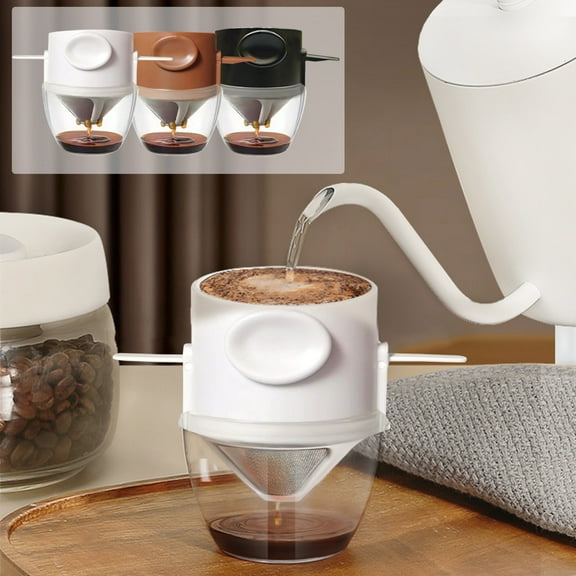 Reusable Stainless Steel Coffee Filter with Foldable Double Handles  Fine Mesh Pour Over Dripper for Any Cup, Tea or Coffee, Dishwasher