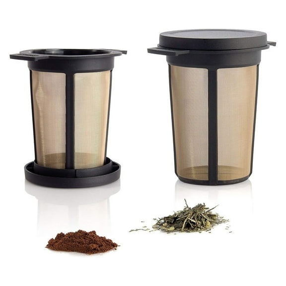 Reusable Stainless Steel Coffee and Tea Infusing Mesh Brewing Basket, Large, Black