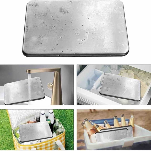 Reusable Stainless Steel Ice Packs for Coolers – Long-Lasting Freezer Packs, Quick-Freeze Design, Leakproof Metal Ice Blocks for Lunch Boxes, Hiking, Camping, Fishing & Picnics, 2-Pack