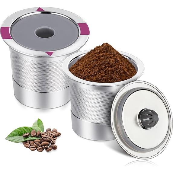 Reusable Stainless Steel K-Cup for Keurig 2.0 & 1.0 Coffee Makers - 304 Stainless Steel Coffee Pod with Removable Lid, Refillable Single-Serve Cup, Compatible with All K-Cup Machines, Durable& Design
