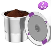 Reusable Stainless Steel K-Cups 2-Pack, Mesh Filter Coffee Pods with Silicone Sealing Ring, BPA -Free, Compatible with Keurig 1.0 & 2.0 Coffee Machines, Durable & Easy to Clean