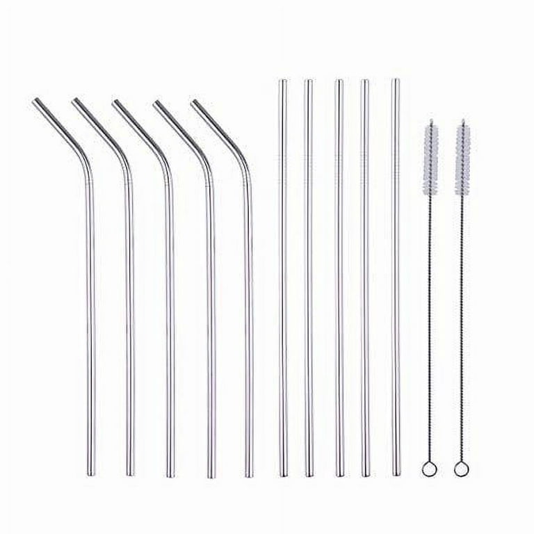 Straight Thin Metal Straws, set of 10