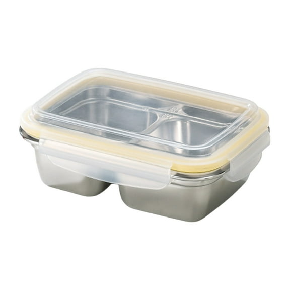 Reusable Stainless Steel Snack Box with Lid (Travel Style),Stainless Snack Containers with Lids 2 Compartments Lunch Snack for Adults Reusable Meal Prep Lunch Box for Home Travel