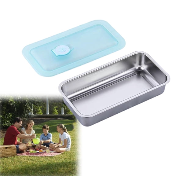 Reusable Stainless Steel Snack Containers With Lids 2 Compartments Dishwasher For Outdoor Travel Camping Food Storage