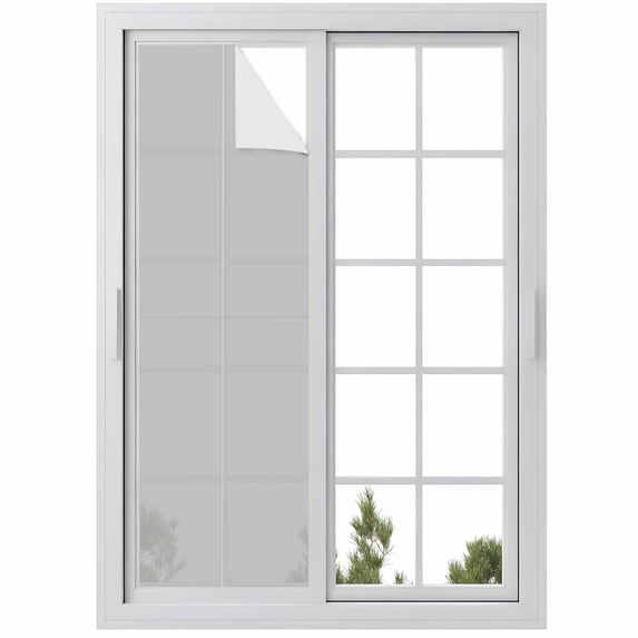 Reusable Static Cling Window Tints, Grey Window Privacy Film Frosted, Farmhouse Solid Gray Color Modern Art Heat Control Windows Films for Offices, Balcony, 29.5 x 118 Inches
