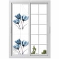 thumbnail image 1 of Reusable Static Cling Window Tints, Navy Blue Tulip Window Privacy Film Frosted, Watercolor Farmhouse Floral Botanical Heat Control Windows Films for Offices, Balcony, 29.5 x 118 Inches, 1 of 9