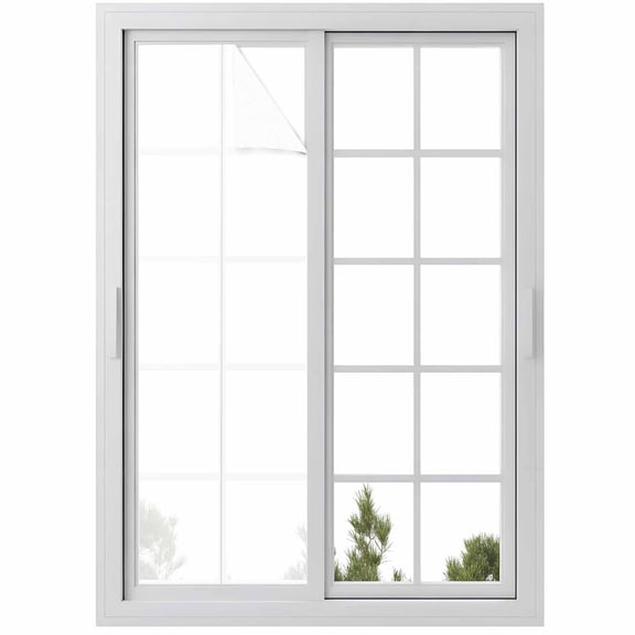 Reusable Static Cling Window Tints, White Window Privacy Film Frosted, Farmhouse Solid White Color Modern Art Heat Control Windows Films for Offices, Balcony, 29.5 x 118 Inches