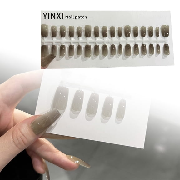 Reusable Stick On Nails Full Cover Glue On Tips 30PCS Easy Apply Natural Looking Manicure Accessories