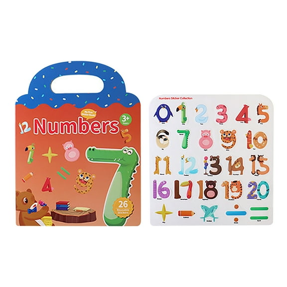 Reusable Sticker Activity Book Jelly Design Multiple Scenes PVC Stickers Educational Play Portable Carry Handle for 3-4 Years 4-5 Years