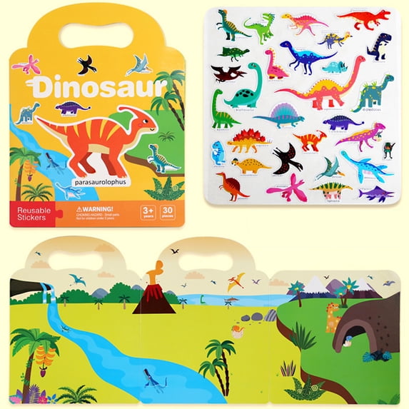 Reusable Sticker Book for Kids, Educational Activity Pad, Removable Vinyl Stickers, Learning Toy for Toddlers, Travel Entertainment