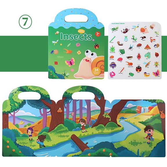 Reusable Sticker Book Children's Stickers Activity Books Children's Guide Stickers Kids Learning Educational Toy Sticker