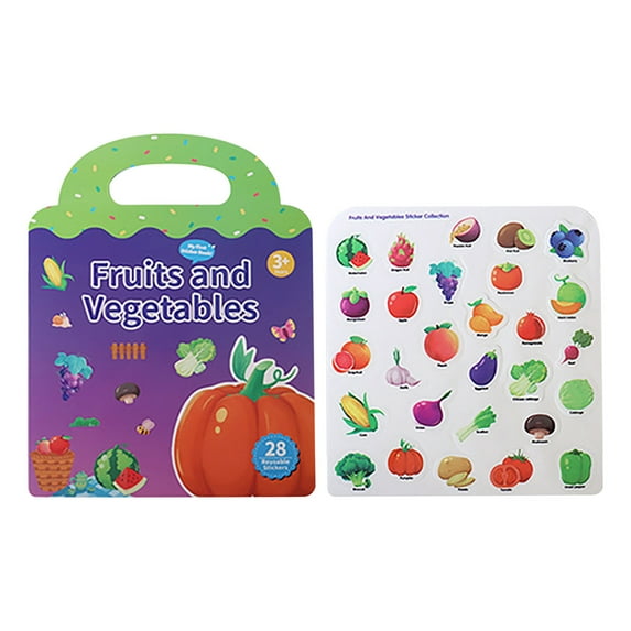 Reusable Sticker Book, Children's Stickers, Educational Activity Books for Kids Learning, Reusable and Removable Vinyl Stickers, Safe Non-Toxic Materials, Cute Design, Toddler Sensory Toy, 23.5x30.5cm