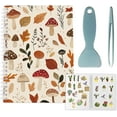 thumbnail image 1 of Reusable Sticker Book Sticker Mushroom Collecting Book Album A5 Size 40 Sheets Reusable Sticker Organizer Storage Book Sticker Book with Tweezer and Spatula DIY, 1 of 9