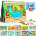 thumbnail image 1 of Reusable Sticker Books for Toddlers 2-4 Years Pre-Assembled,Home Scenes Educational Toys,Montessori Inspired,Easy Travel,Reusable Sticker,Toy for 2-3 Year Old Girls Boys, 1 of 7