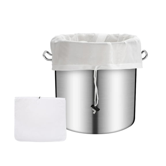 Reusable Straining Bag Brew Bag Brew in a Bag Fine Mesh Bag Strainer Bag White Wine Making Supplies Drawstring Cheese Cloth Bag for Beer Wine 15.75*18.11in