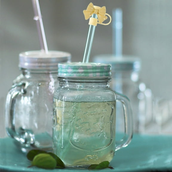 Reusable Straw Topper Cute Bow Cover Cap Proof Drinking Tip Protector for Hygienic Sipping