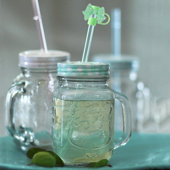 Reusable Straw Topper Cute Bow Cover Cap Proof Drinking Tip Protector for Hygienic Sipping