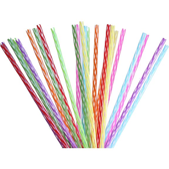 Reusable Straws - Rainbow (24 Pack), Plastic Straws Reusable, Tumbler Accessories, 8 inch