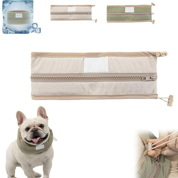 Reusable Summer Collar for Dogs with Ice Packs for Outdoor Comfort and Heat