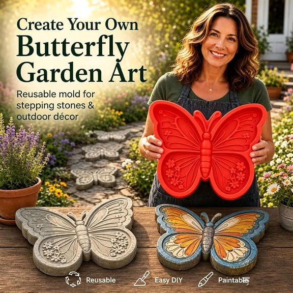 Reusable Sunflower Stepping Stone Mold, Sunflower Stepping StoneMold, Reusable Silicone Concrete Mold for DIY Garden Pathway Pavers, Paintable Cement Walkway Stone Mould for Outdoor Lawn Decor