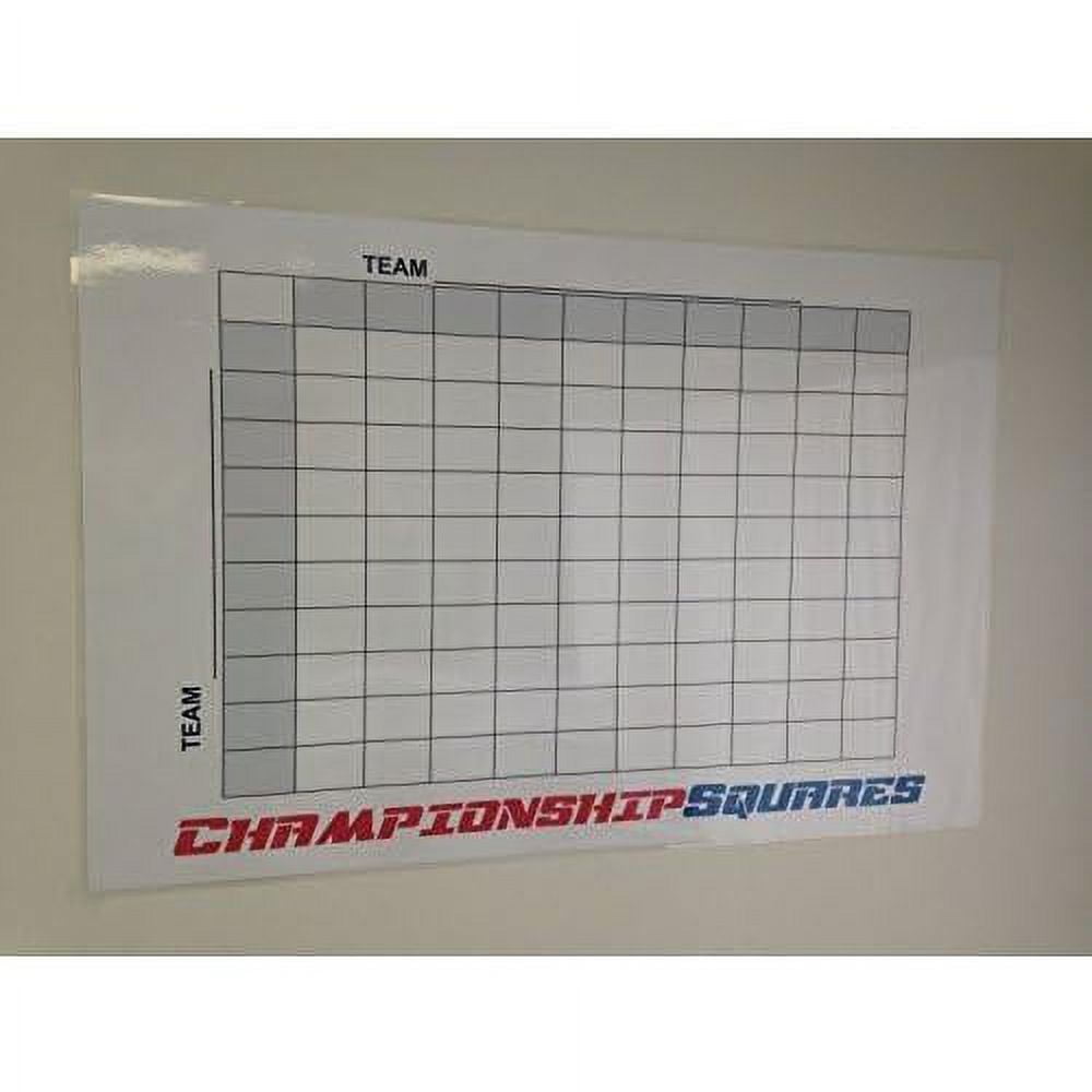 Reusable Super Football 100 Squares Dry Erase Office Pool 24X36