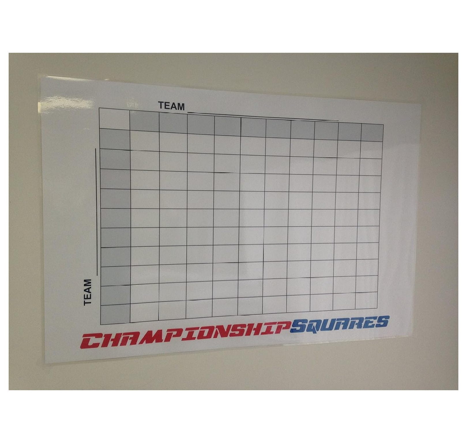 Reusable Super Football 100 Squares Dry Erase Office Pool 24x36