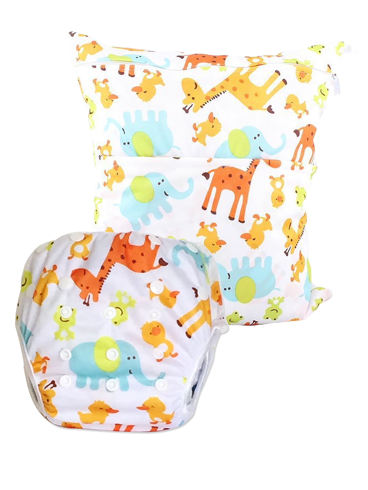 Reusable Swim Diapers and Wet Dry Diaper Bag 2 Pc Set