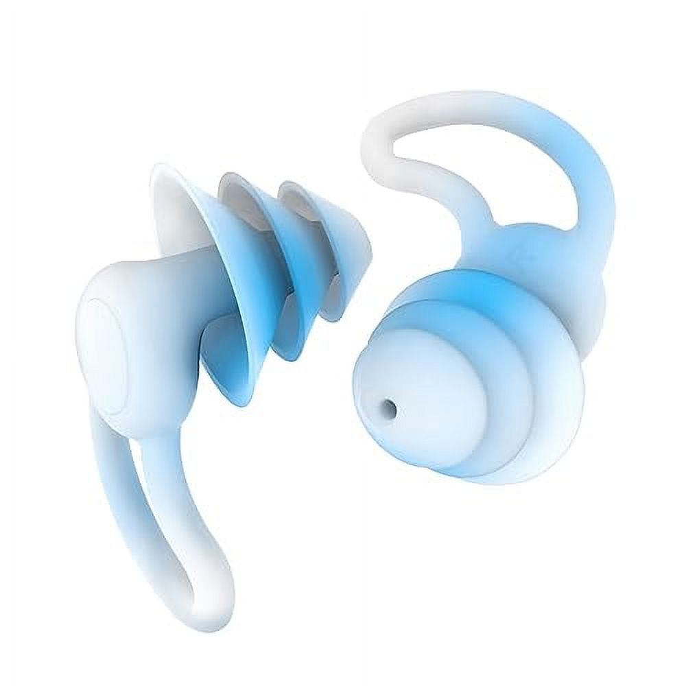 Reusable Swimming Ear Plugs with Nose Clips 2 Pairs Silicone Swimmers Ear Plugs for Adult Water