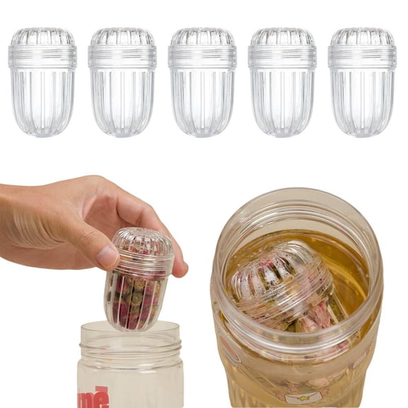 Reusable Tea Infuser Basket with Lid for Teapot & Cup, Fine Mesh Plastic Tea Strainer for Loose Leaf Tea, 2.5" x 1.7"