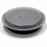 Reusable Round To-Go Food Meal Prep Storage Containers with Leak Proof Snap Lids | ICE N COLD | 50, 48oz