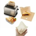 thumbnail image 1 of Reusable Toaster Bags for Grilled Cheese Non-Stick Heat Resistant Oven Safe Pockets Perfect for Quick Sandwiches and Snacks at Home or Work | Beige KTFgvq, 1 of 8